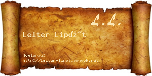 Leiter Lipót névjegykártya